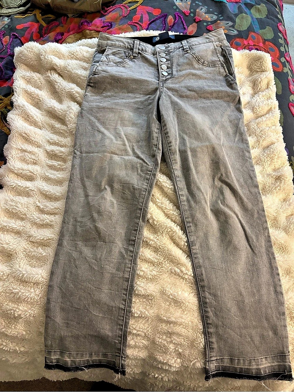 Democracy Ab Solution Gray Straight Leg Jeans Waist 6